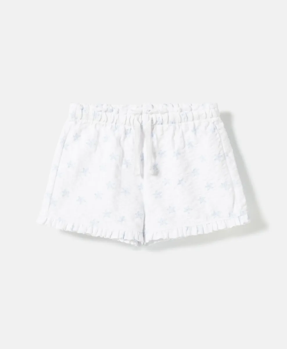 Shorts da bambina con stelle marine