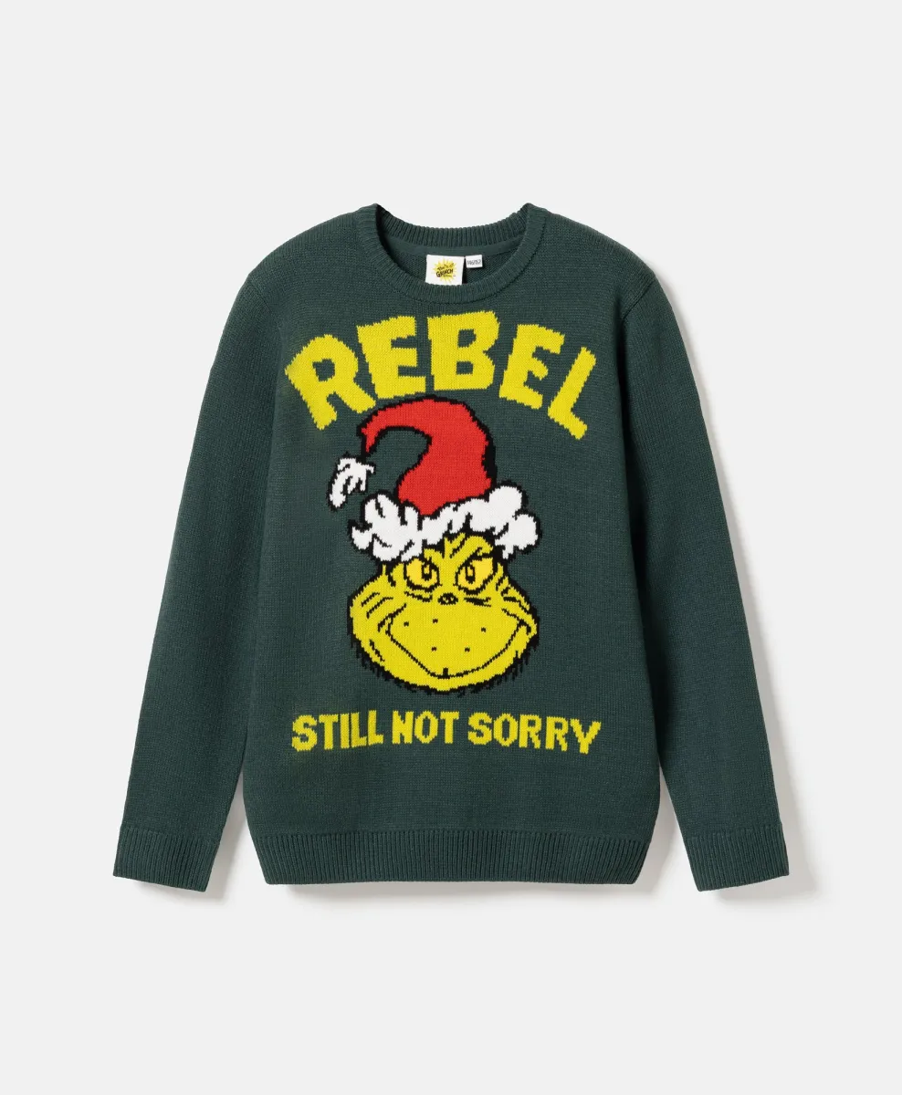 Sweter chłopięcy zielony Grinch