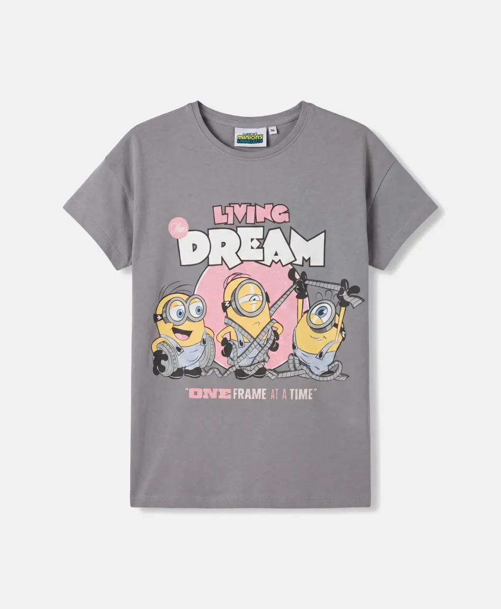 T-shirt da bambina Minions 100% cotone