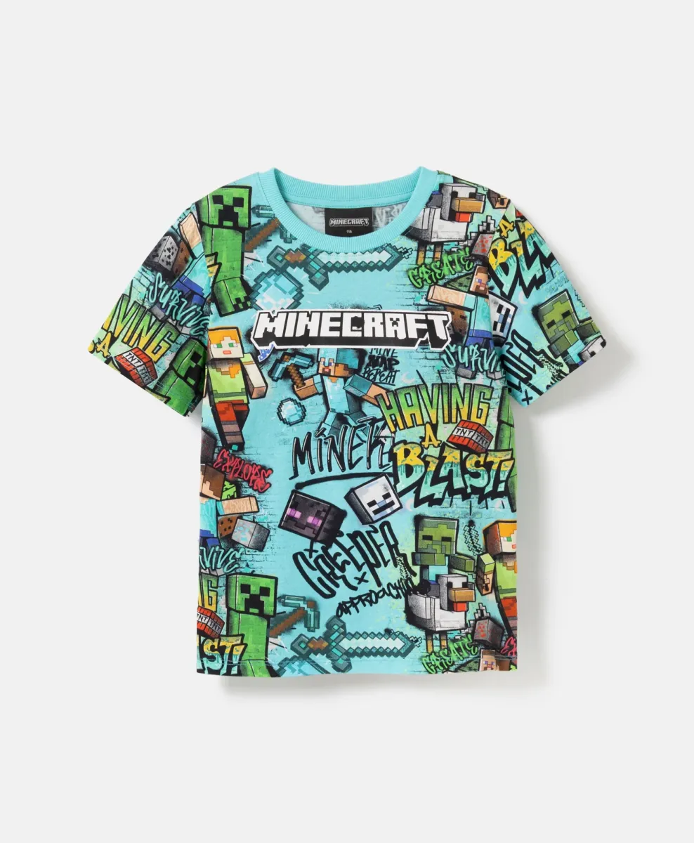 T-shirt da bambino Minecraft 100% cotone