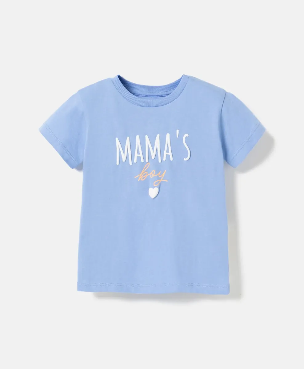 T-shirt neonato Mama's Boy 100% cotone