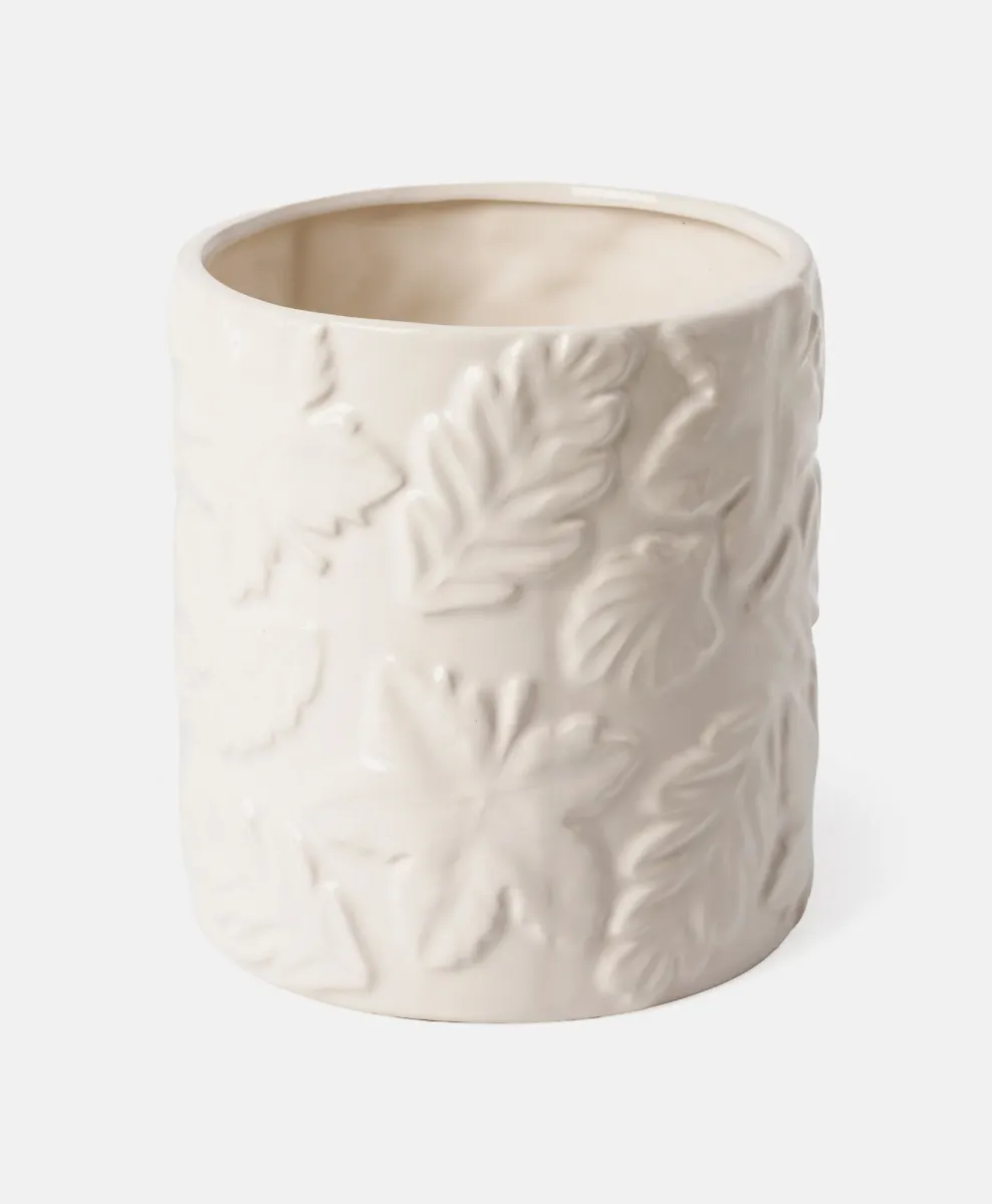Vaso in ceramica a foglie