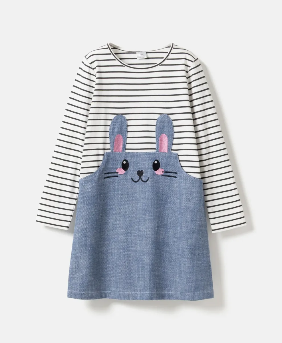 Vestito con gatto 100% cotone