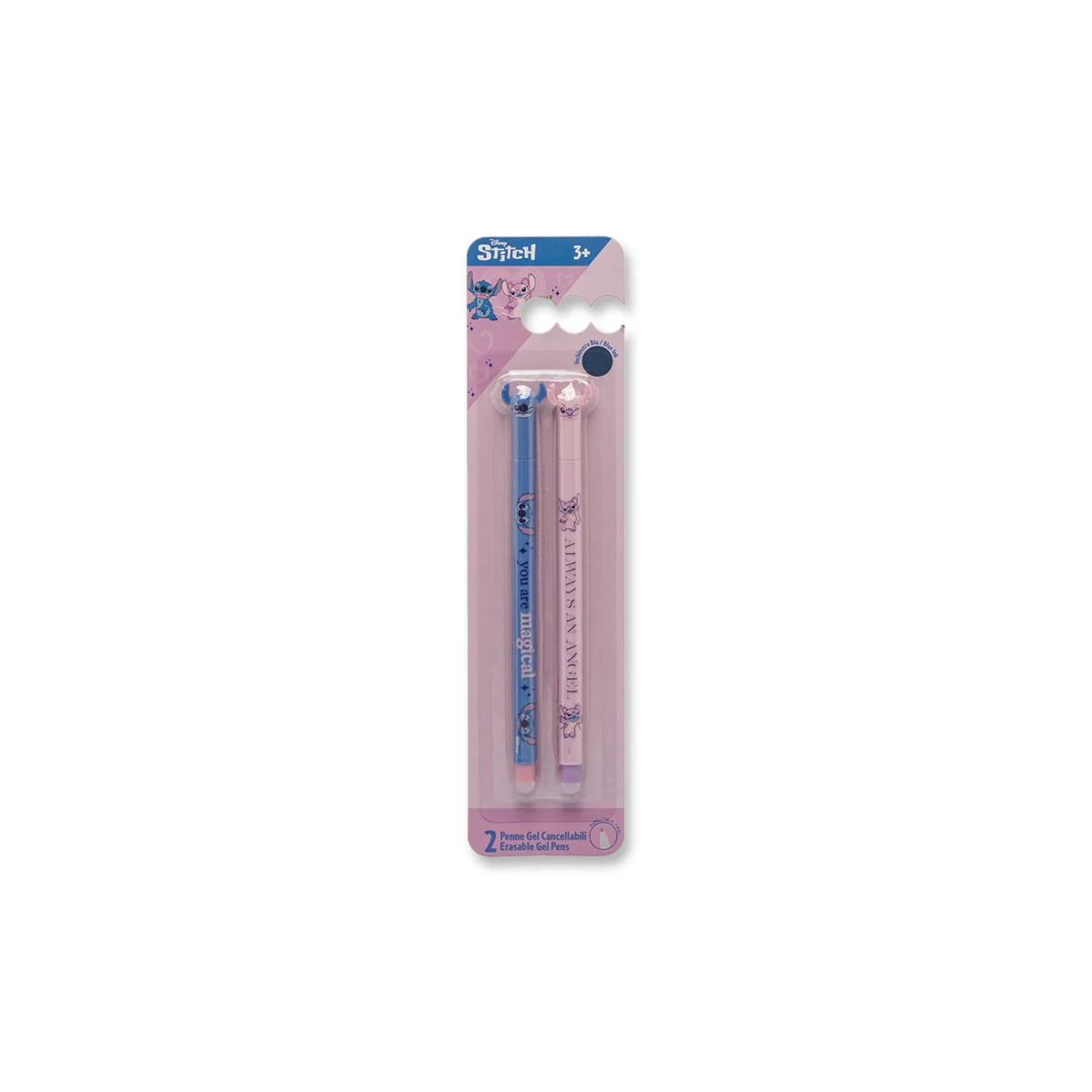 2 Penne Cancellabili Inchiostro blu Stitch da Scuola Bambina