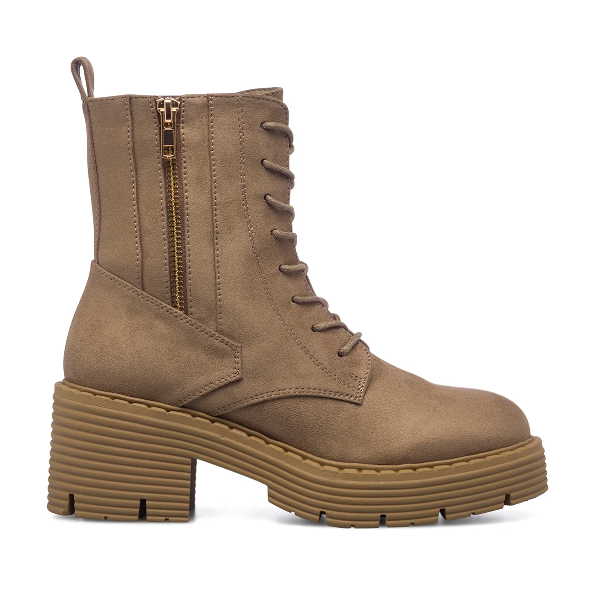 Anfibi beige da donna con tacco 6 cm Swish Jeans