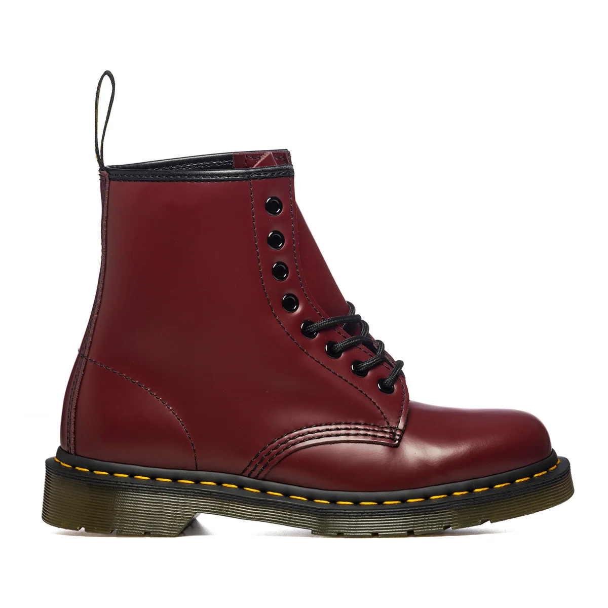 Anfibi bordeaux in pelle con 8 occhielli Dr. Martens 1460 Smooth