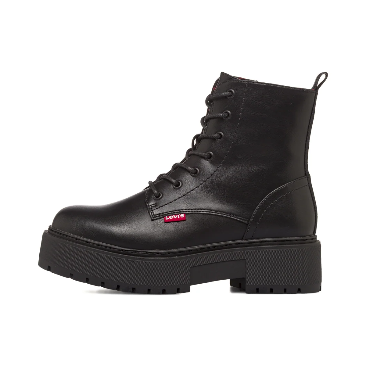 Anfibi da donna Neri con suola platform carrarmato e zip Levi's