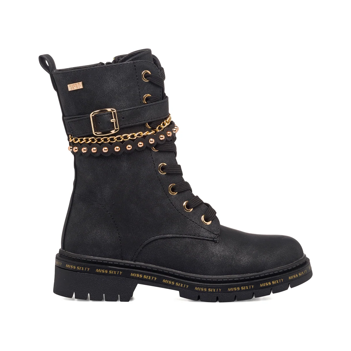 Anfibi neri da bambina con catenina Miss Sixty