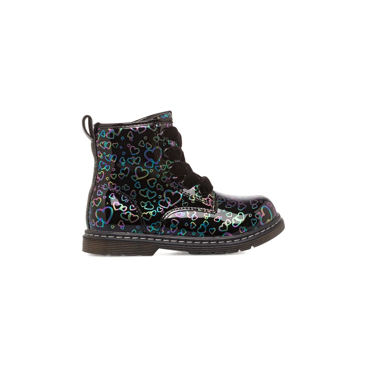 Anfibi neri da Bambina con cuori multicolore Le scarpe di Alice