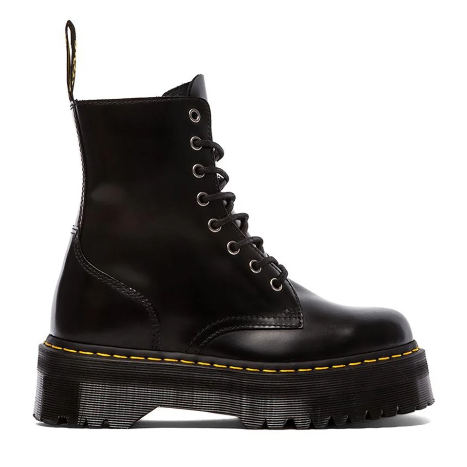 Anfibi neri in pelle con suola platform 4 cm Dr. Martens Jadon