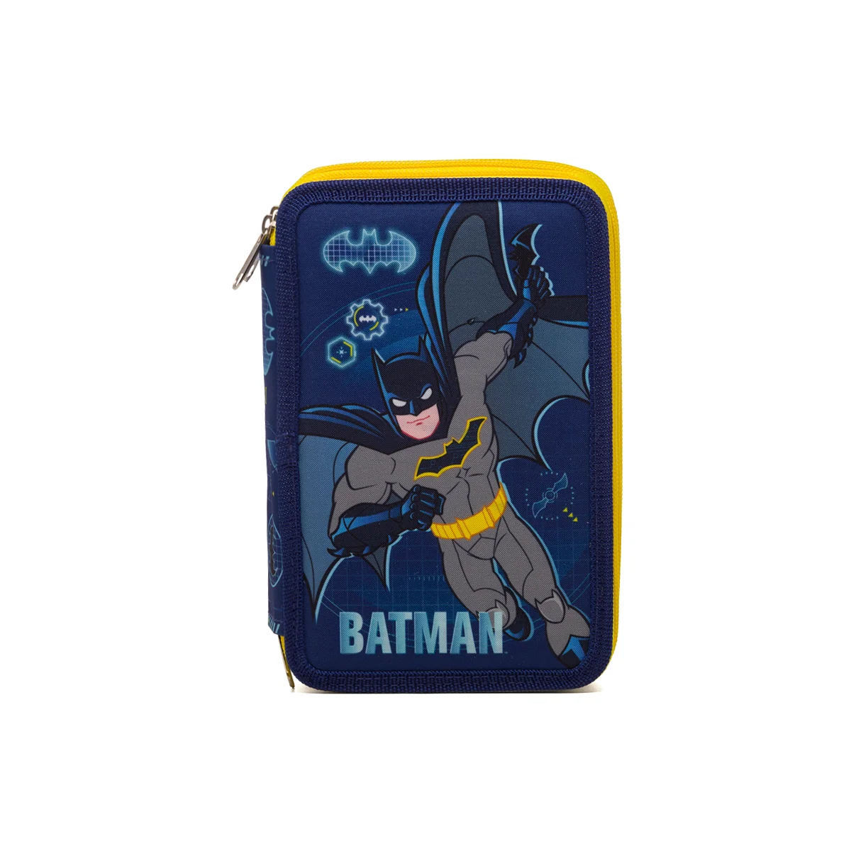 Astuccio a 3 cerniere blu con stampa Batman