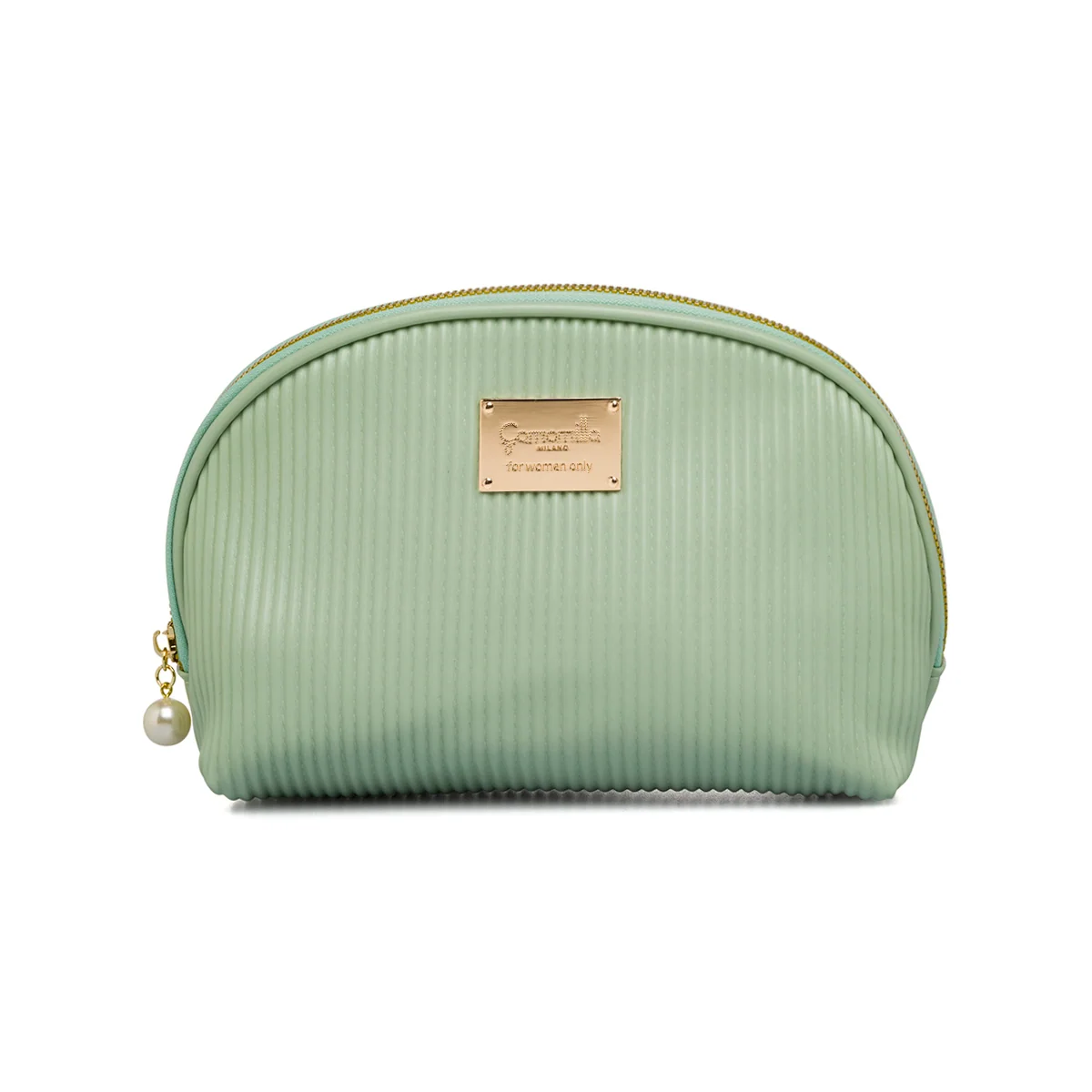 Astuccio effetto plisse verde menta da donna Camomilla Milano
