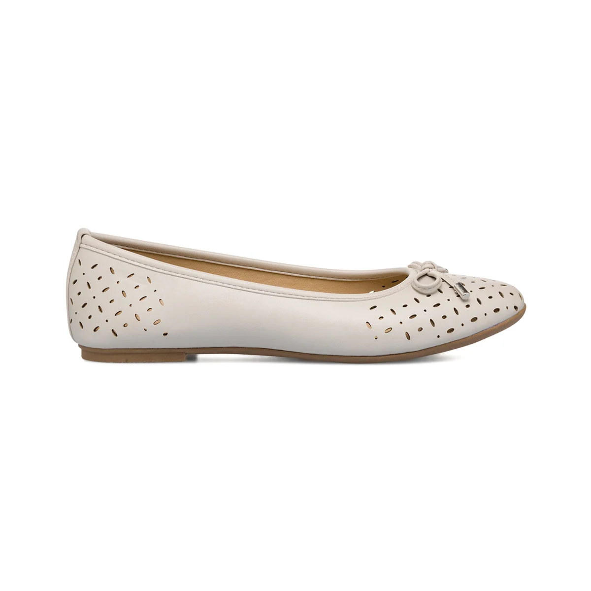 Ballerine bianche off-white da donna con dettagli traforati Lora Ferres
