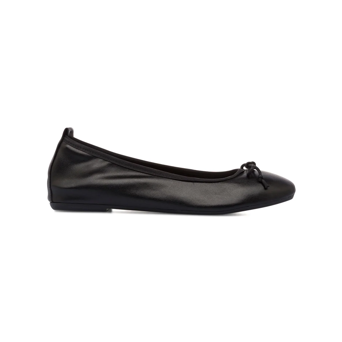 Ballerine nere da Donna con fiocco in morbida pelle P Essentials