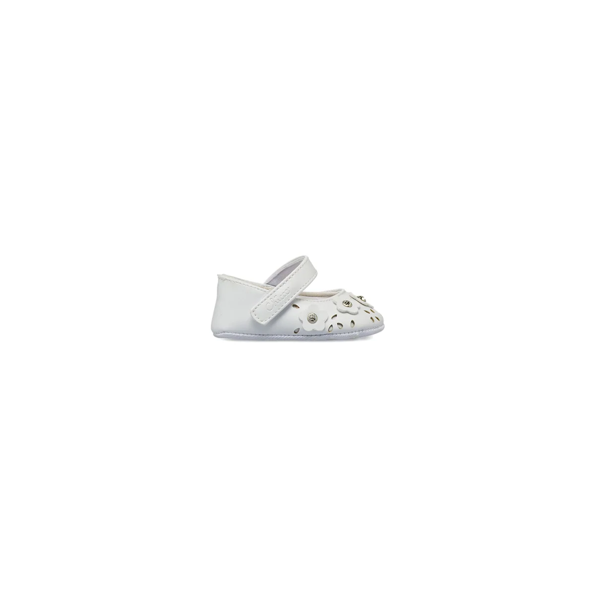 Ballerine Primi Passi bianche con fiori traforati Chicco