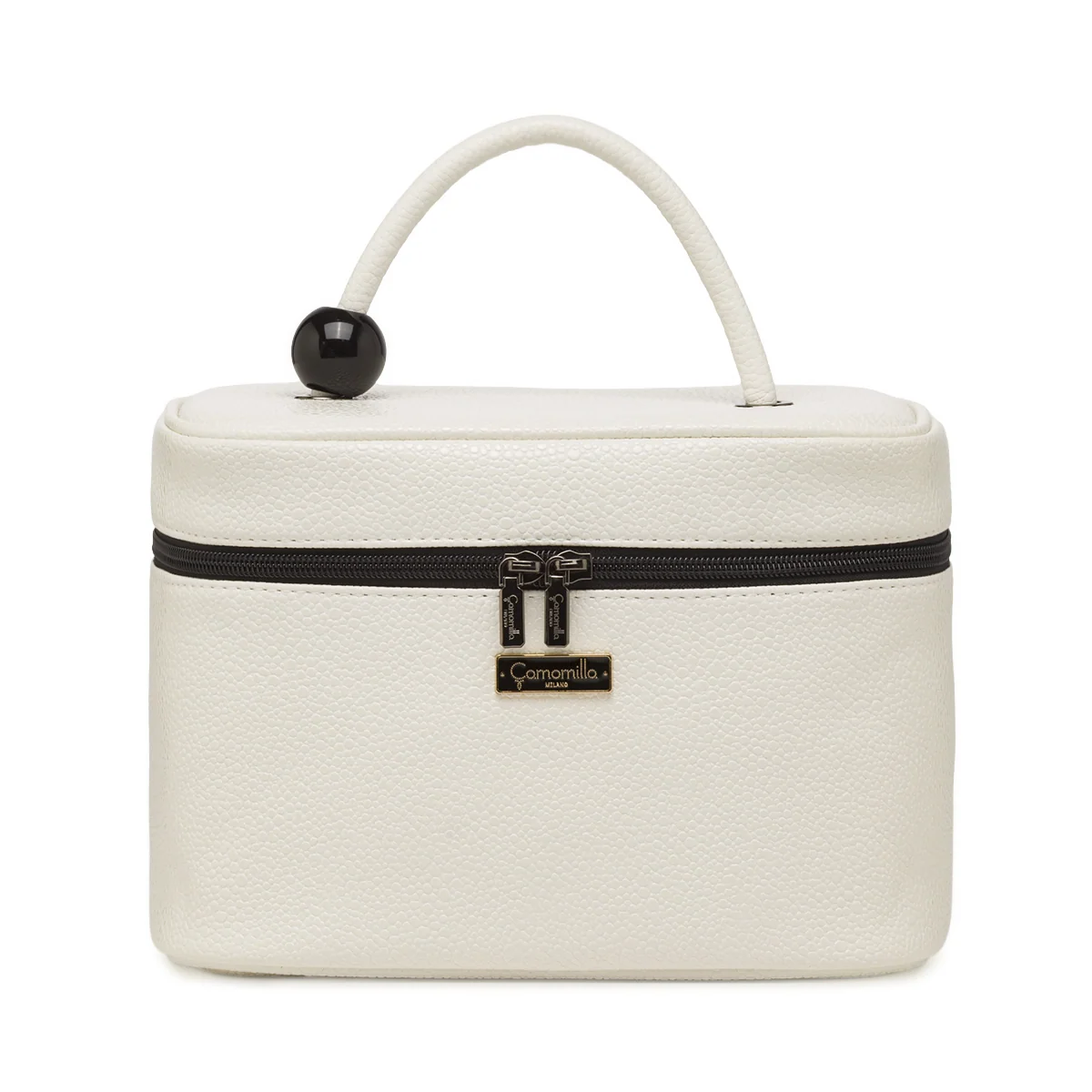 Beauty case Bianco con manico e fodera interna Camomilla Milano