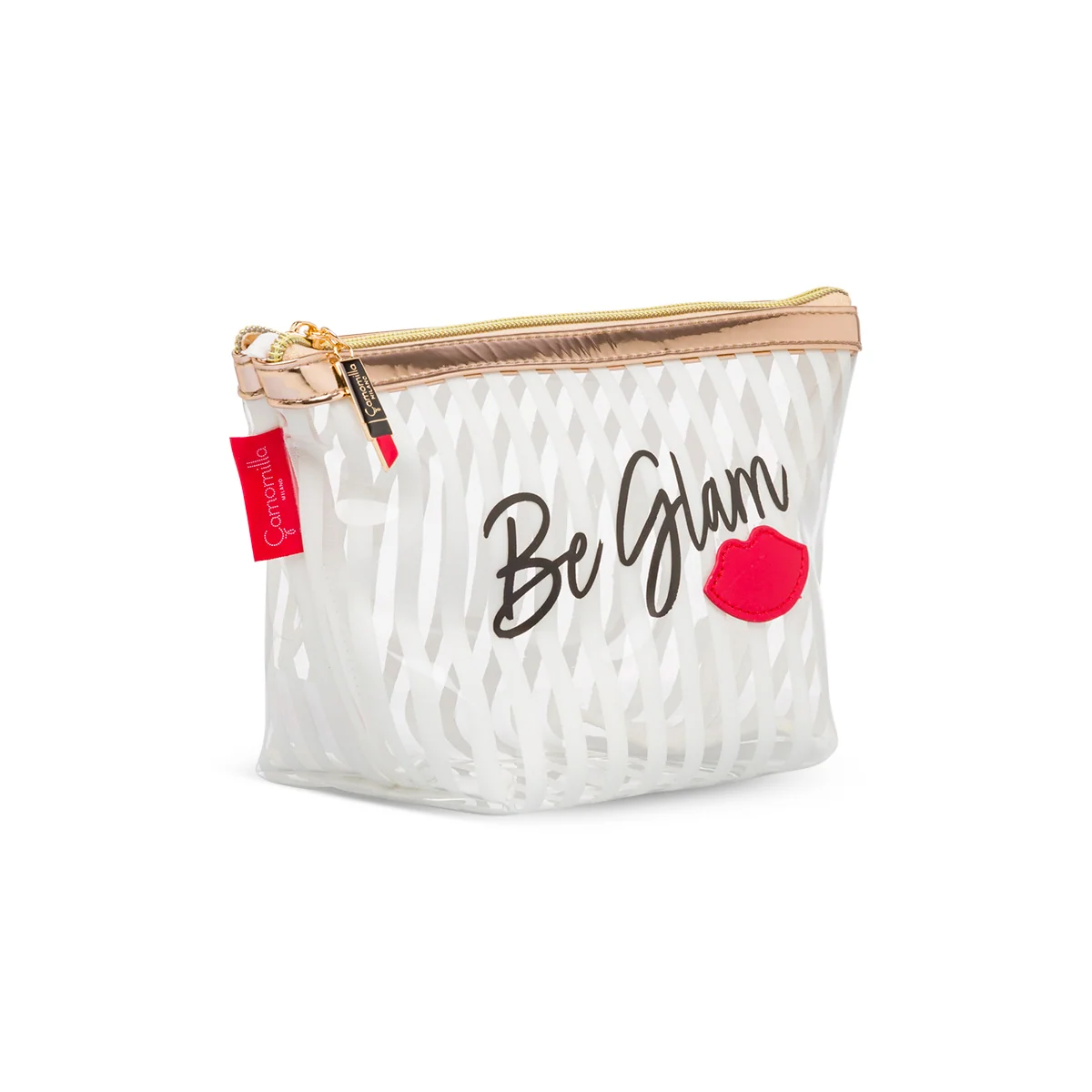 Beauty case busta bianca e oro rosa da donna Camomilla Milano Be Chic