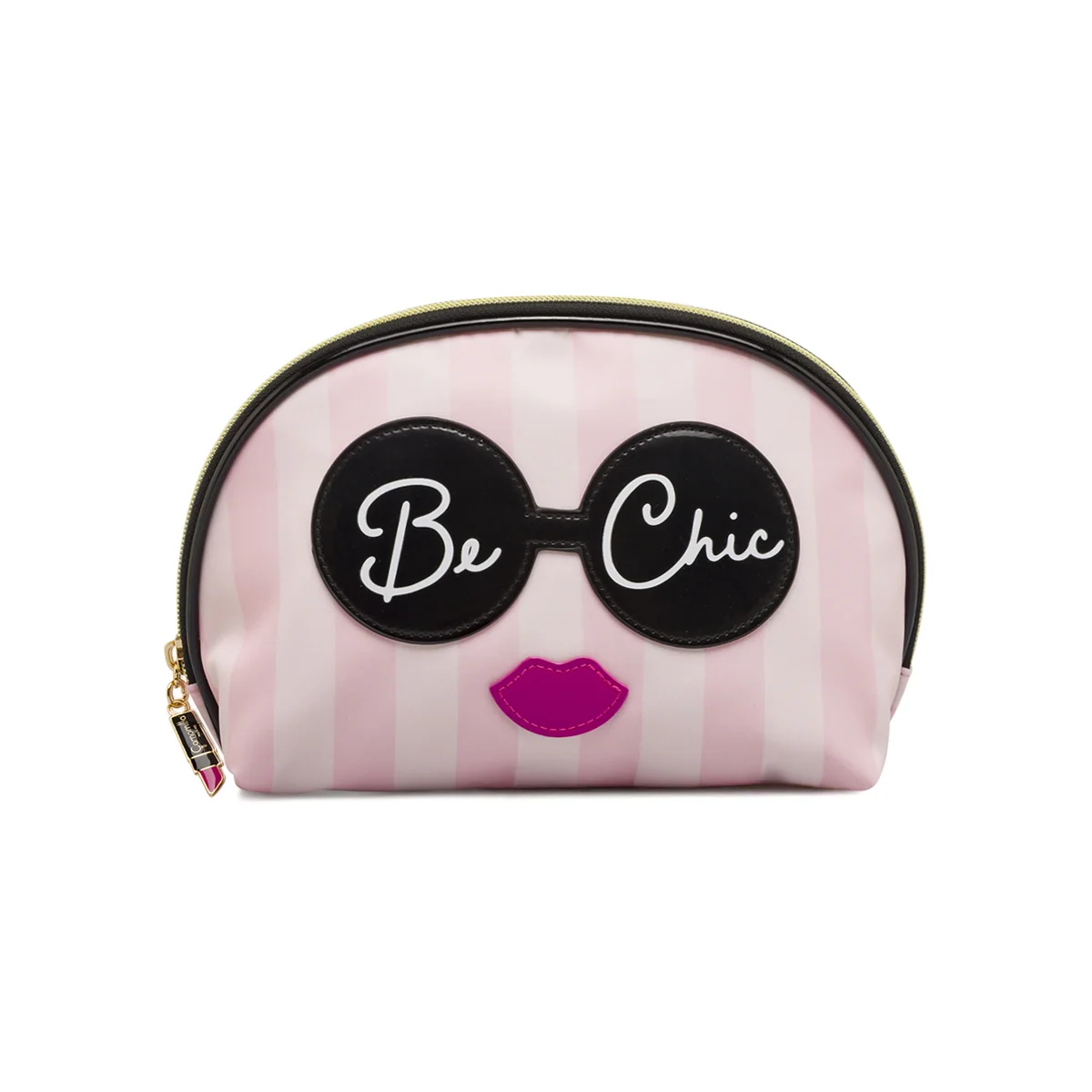 Beauty case da Donna Rosa a righe con grafica Be Chic charm Camomilla
