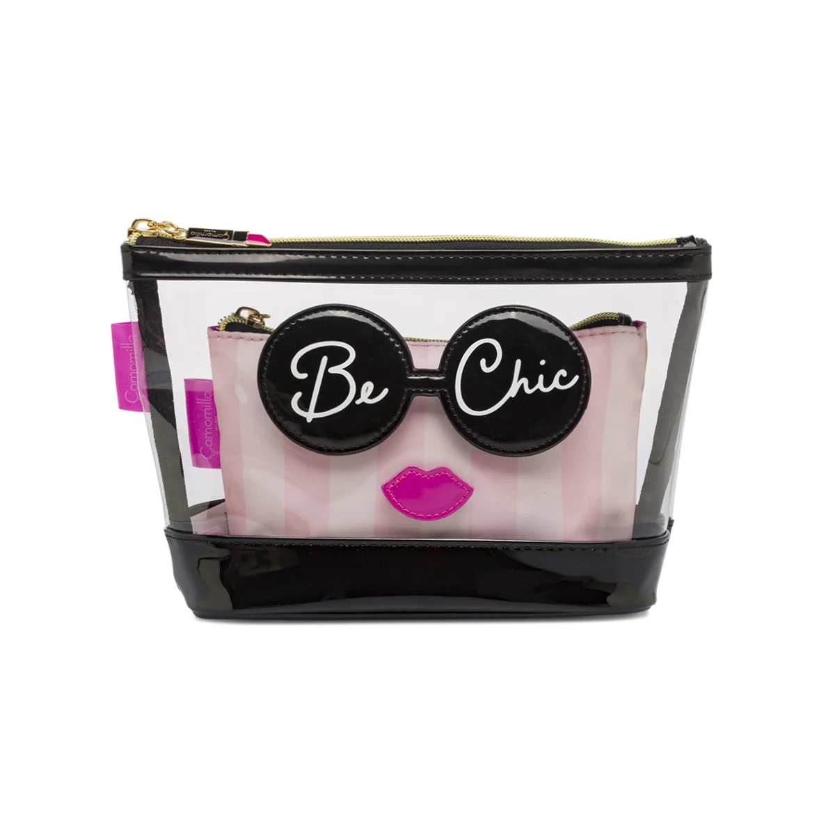Beauty case da Donna Rosa con pochette interna Be Chic Camomilla