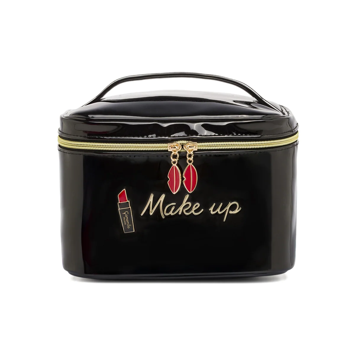 Beauty case Nero da Donna con scritta Make up e charms Camomilla
