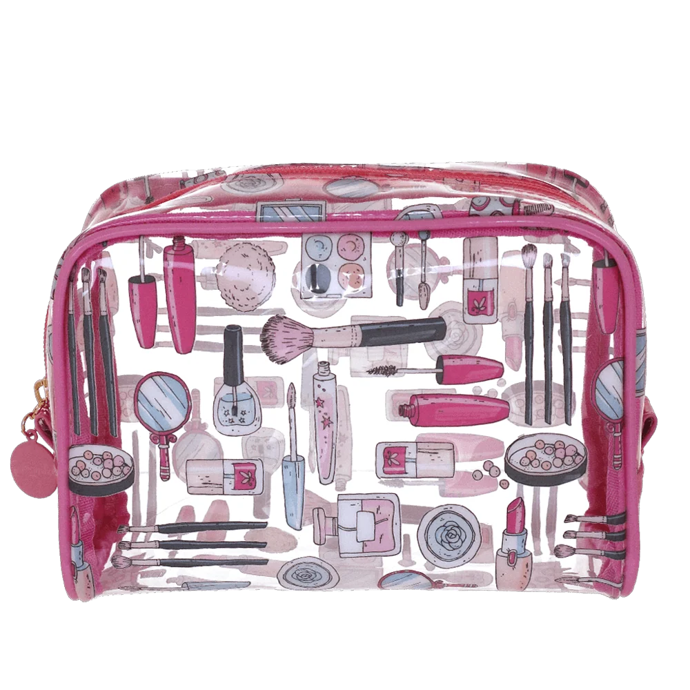 Beauty viaggio trasparente rosa con stampe grafiche Camomilla Milano