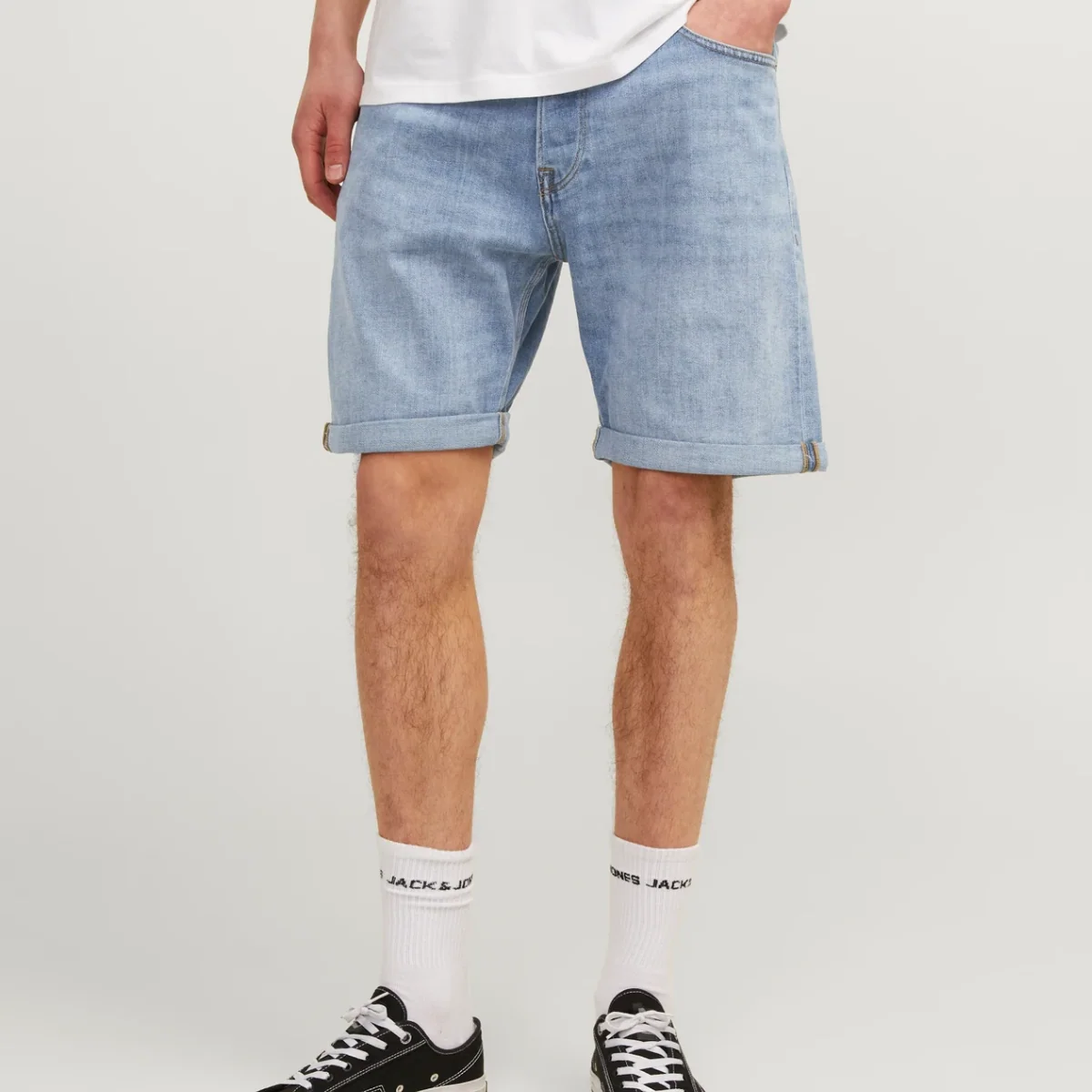 Bermuda in jeans da uomo con chiusura bottoni Jack & Jones