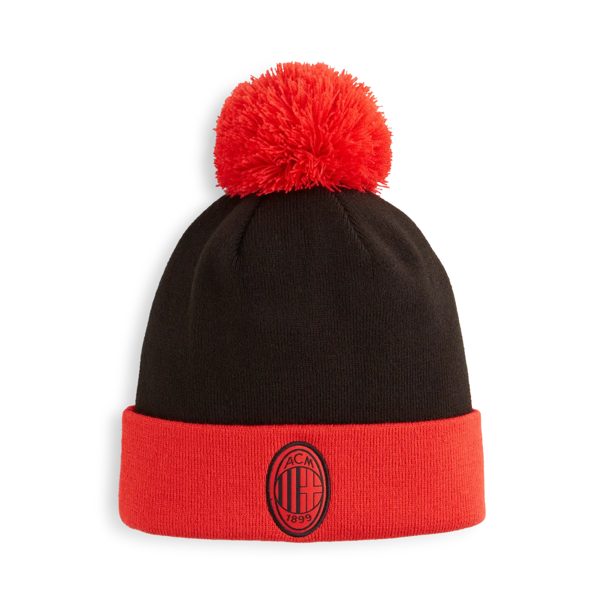 Berretto nero e rosso con pon pon Puma AC Milan