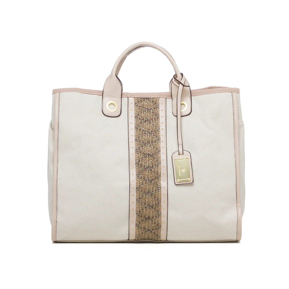 Borsa a mano beige con dettaglio intrecciato Lumberjack Manila