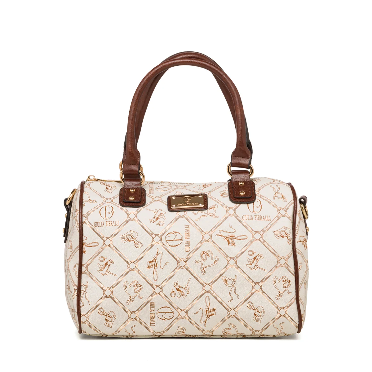Borsa a mano bianca da donna con monogramma Giulia Pieralli