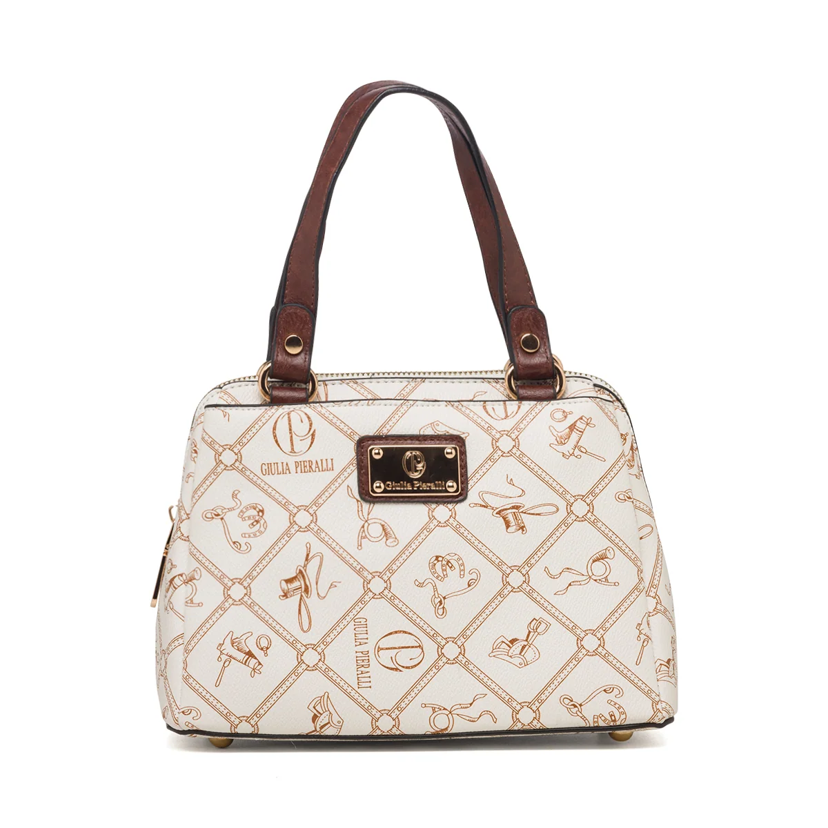 Borsa a mano bianca da donna con monogramma Giulia Pieralli