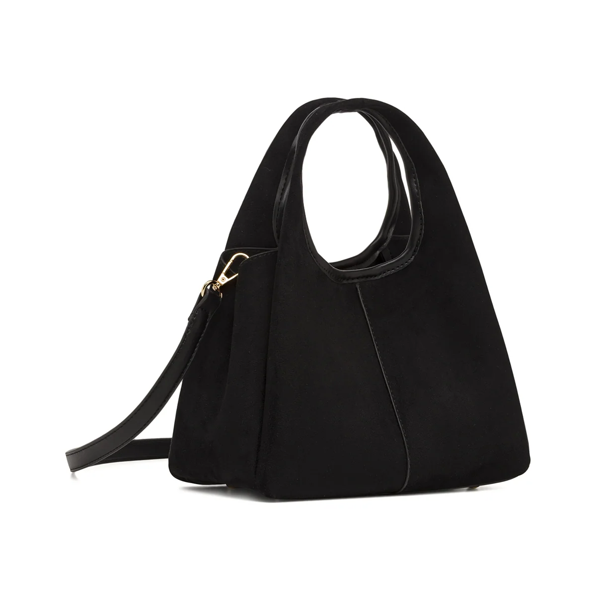 Borsa a mano Donna nera effetto scamosciato con tracolla Lora Ferres