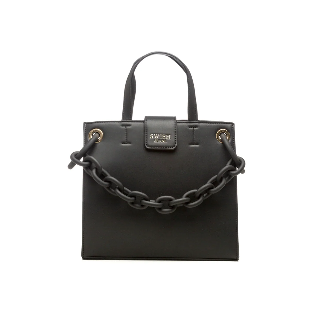 Borsa a mano nera con maxi-catena Swish Jeans