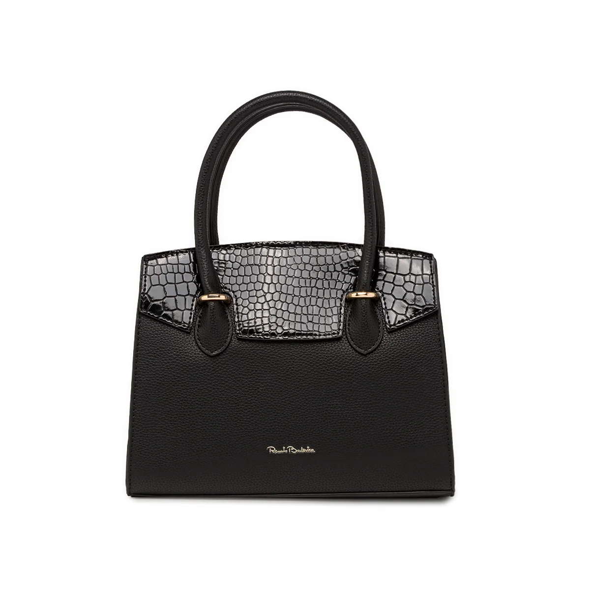 Borsa a mano nera da Donna con inserto effetto cocco Renato Balestra