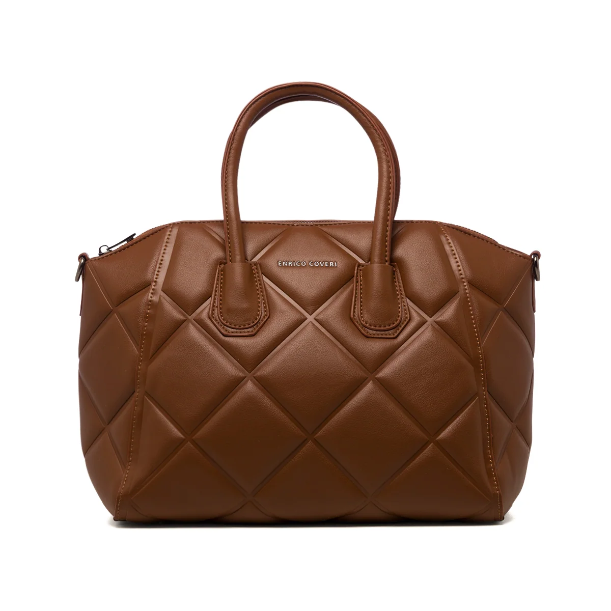 Borsa a mano trapuntata color cuoio da donna Enrico Coveri