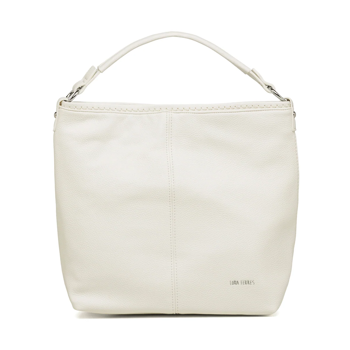 Borsa a spalla bianca da donna con tasca esterna Lora Ferres