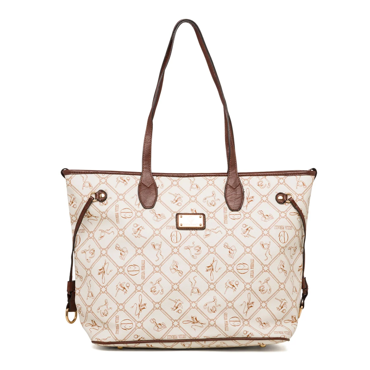 Borsa a spalla bianca da donna Giulia Pieralli