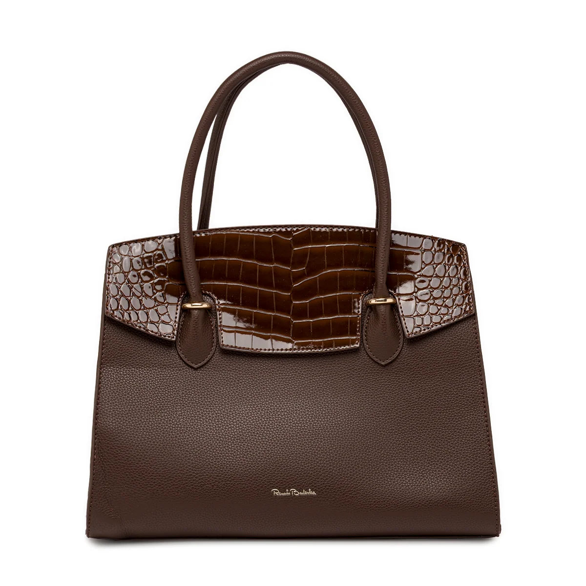 Borsa a spalla Donna marrone con inserto effetto cocco Renato Balestra