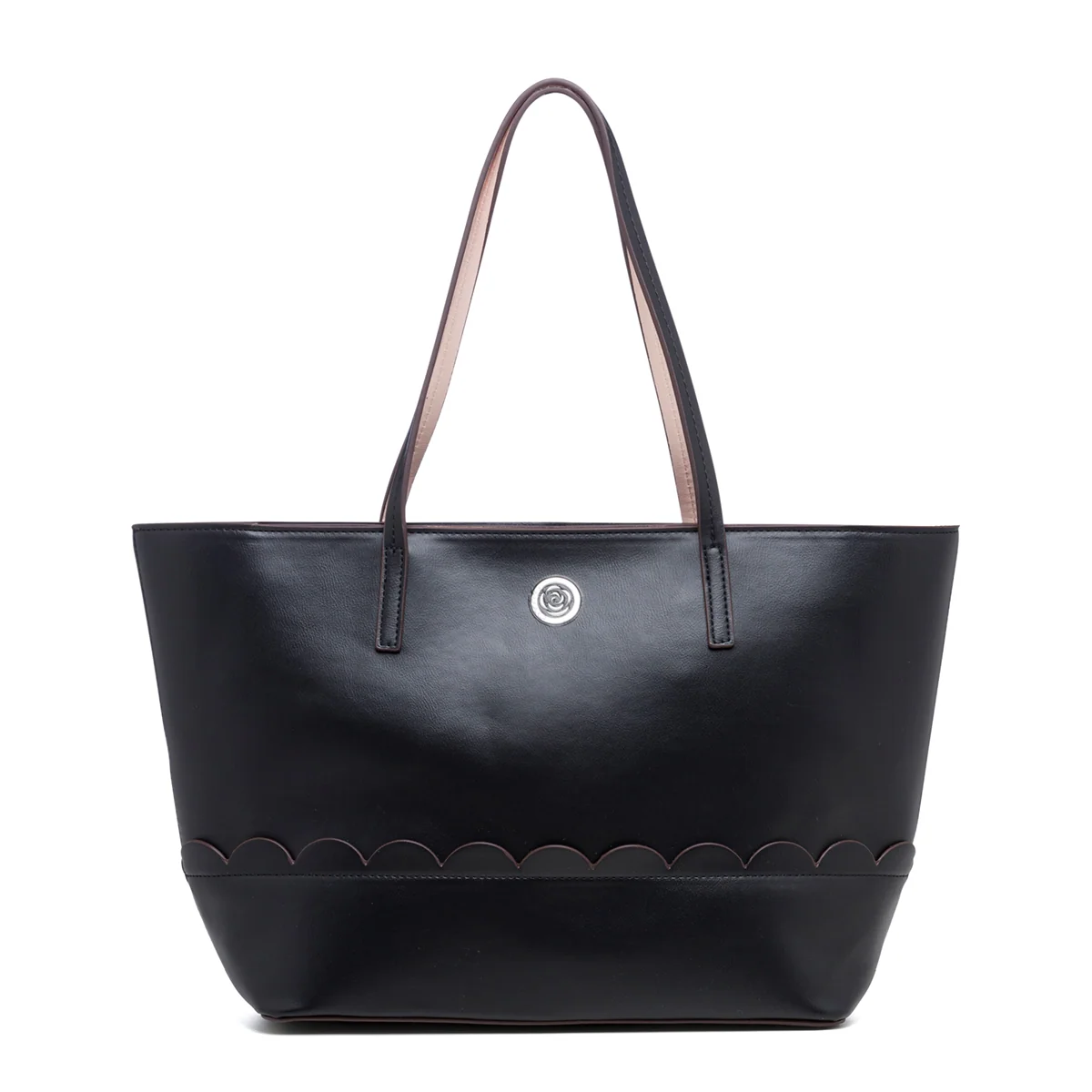 Borsa a spalla nera con logo in metallo Carrera Jeans Sally
