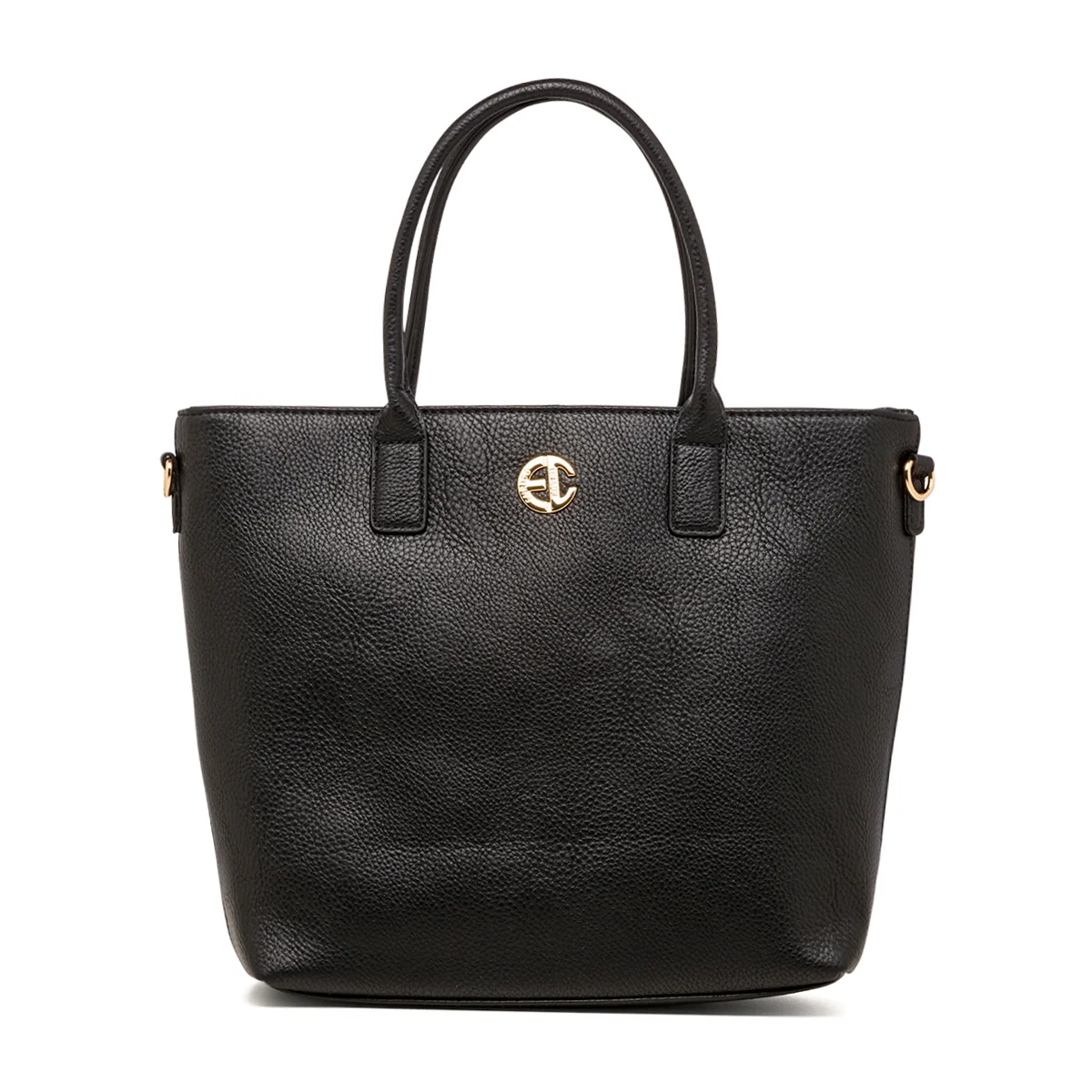 Borsa a spalla nera da donna con logo Enrico Coveri