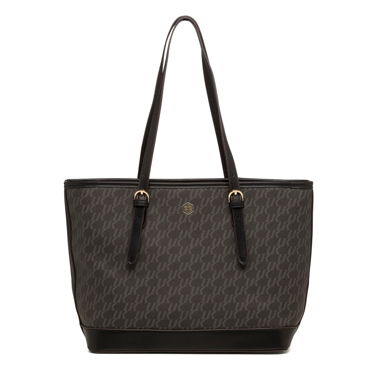Borsa a spalla nera da donna con stampa monogramma Lumberjack Jamie