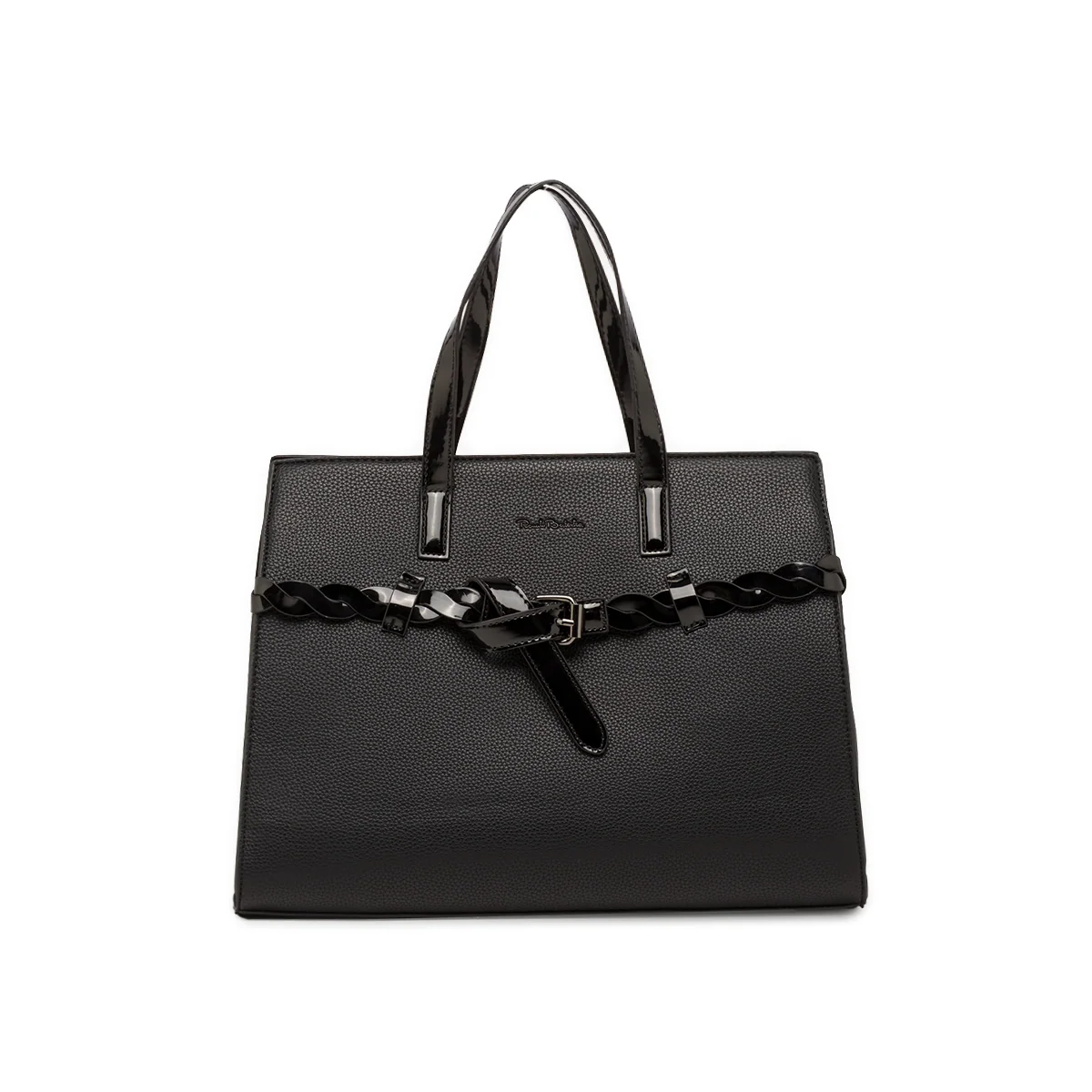 Borsa a spalla Nera Donna con dettagli effetto vernice Renato Balestra