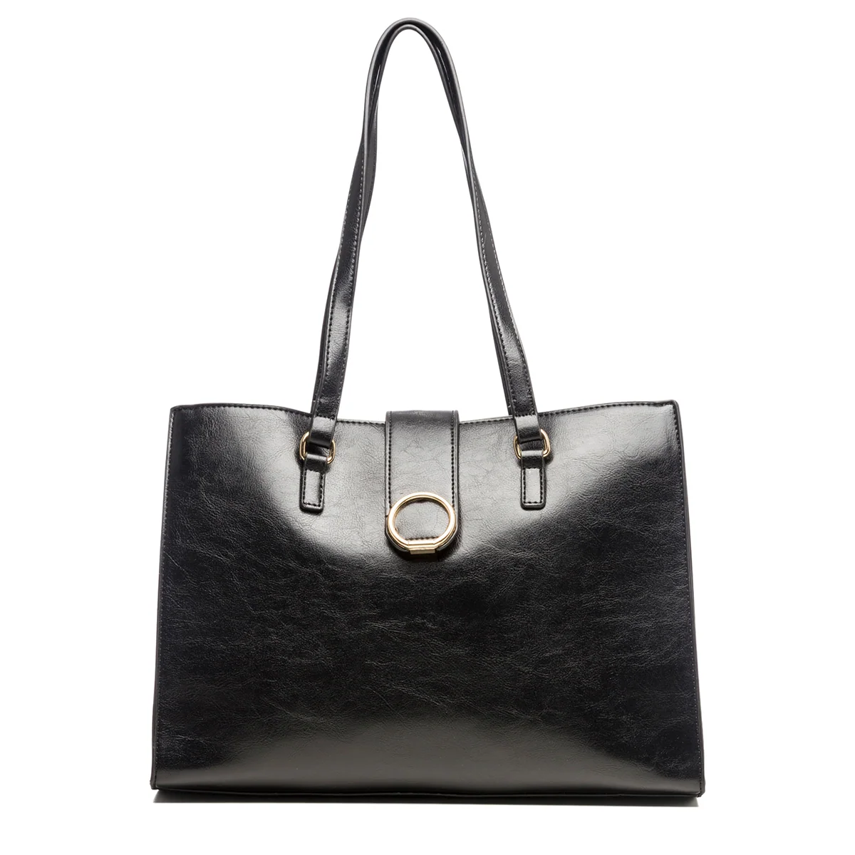 Borsa a spalla nera in similpelle Lora Ferres