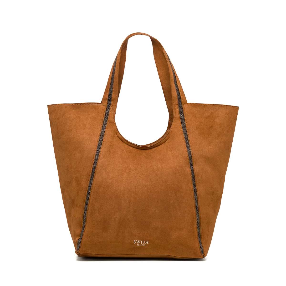 Borsa a spalla scamosciata marrone da donna Swish Jeans Valentina