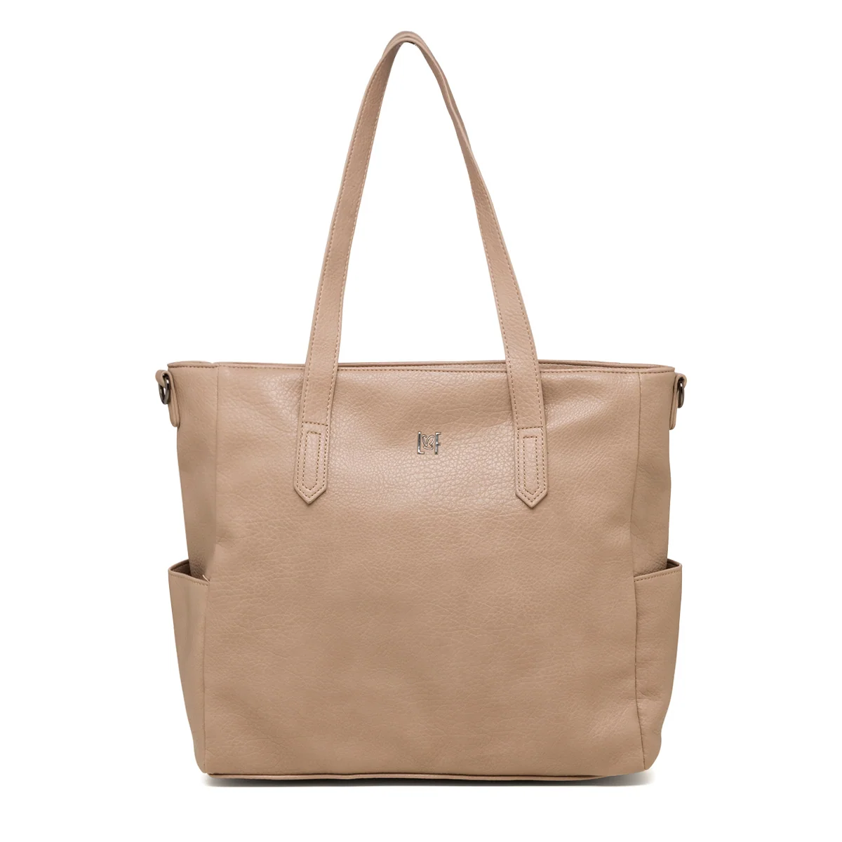 Borsa a spalla taupe da donna con chiusura a zip Lora Ferres