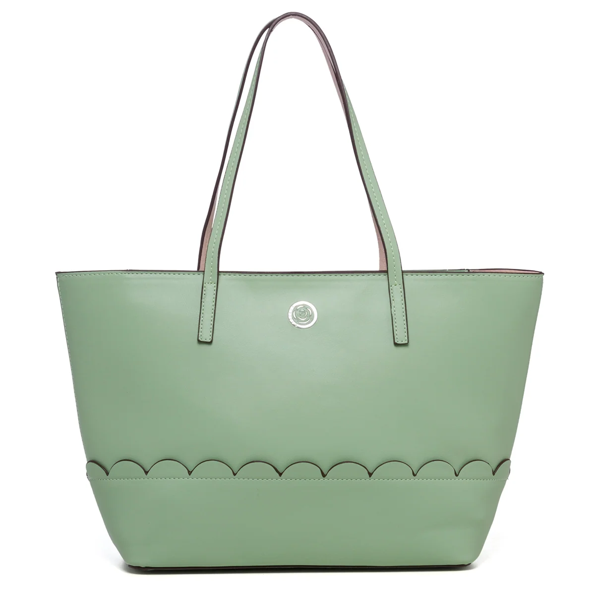 Borsa a spalla verde con logo in metallo Carrera Jeans Sally
