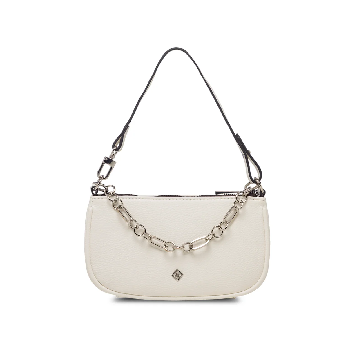 Borsa a tracolla bianca da donna in pelle vegana martellata Call It Spring Bijoo