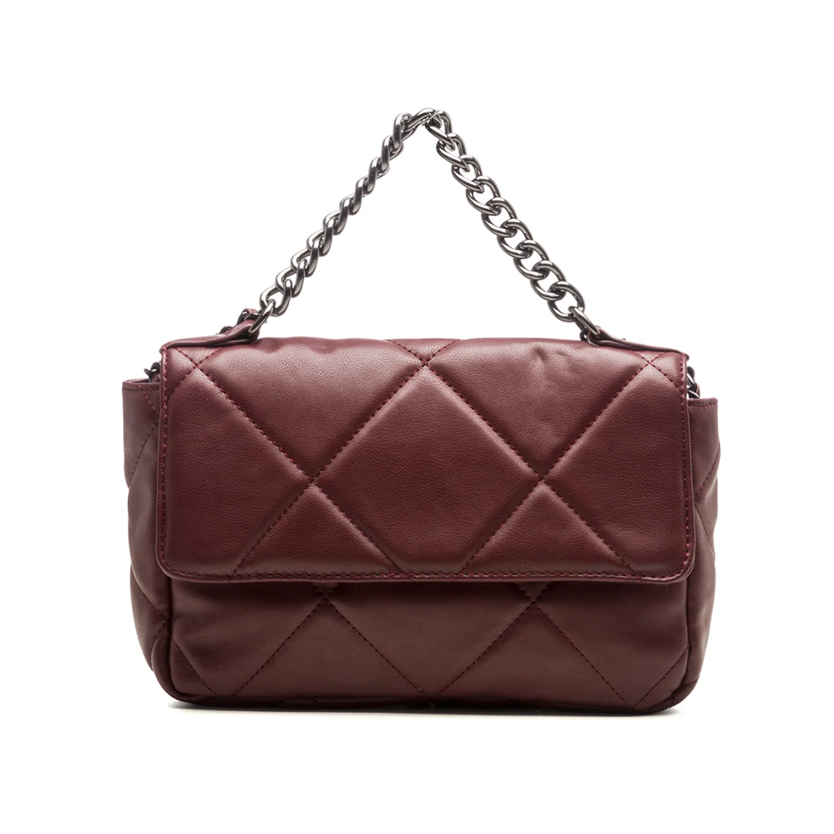 Borsa a tracolla bordeaux effetto trapuntato Lora Ferres