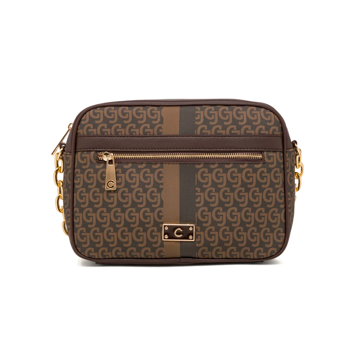 Borsa a tracolla marrone da donna con logo Carrera Jeans