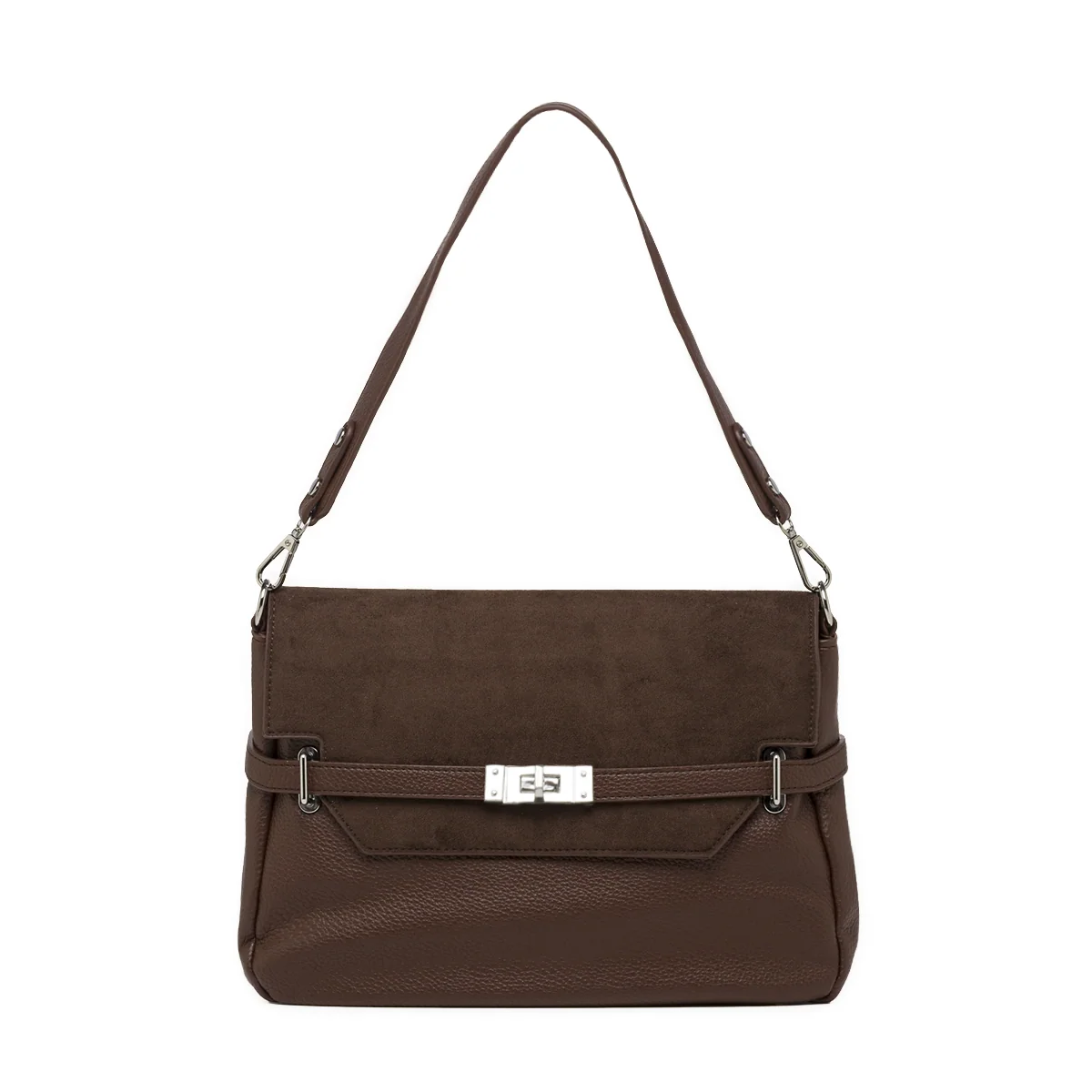 Borsa a tracolla marrone da Donna Effetto Scamosciato Giulia Pieralli