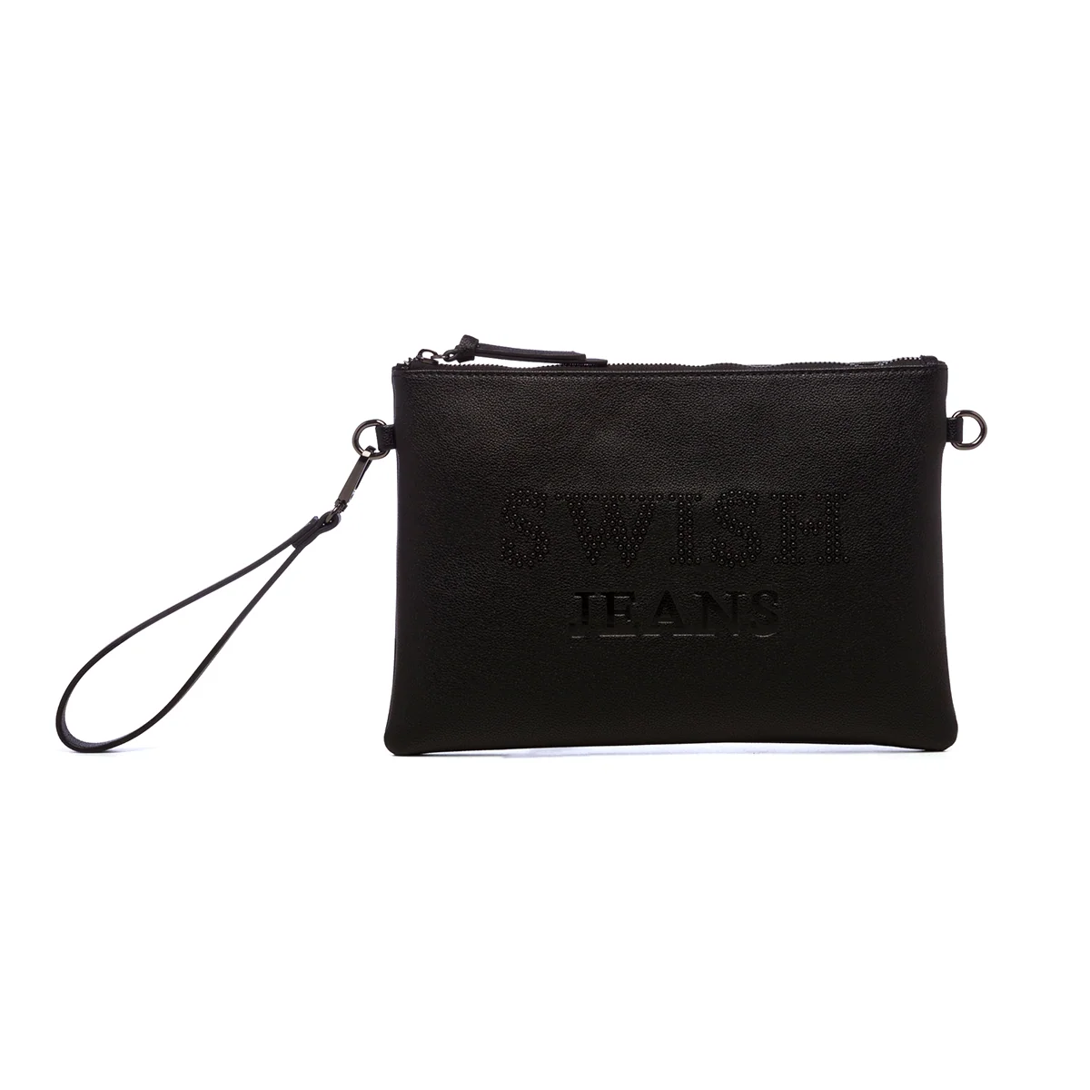 Borsa a tracolla nera da donna con borchiette Swish Jeans